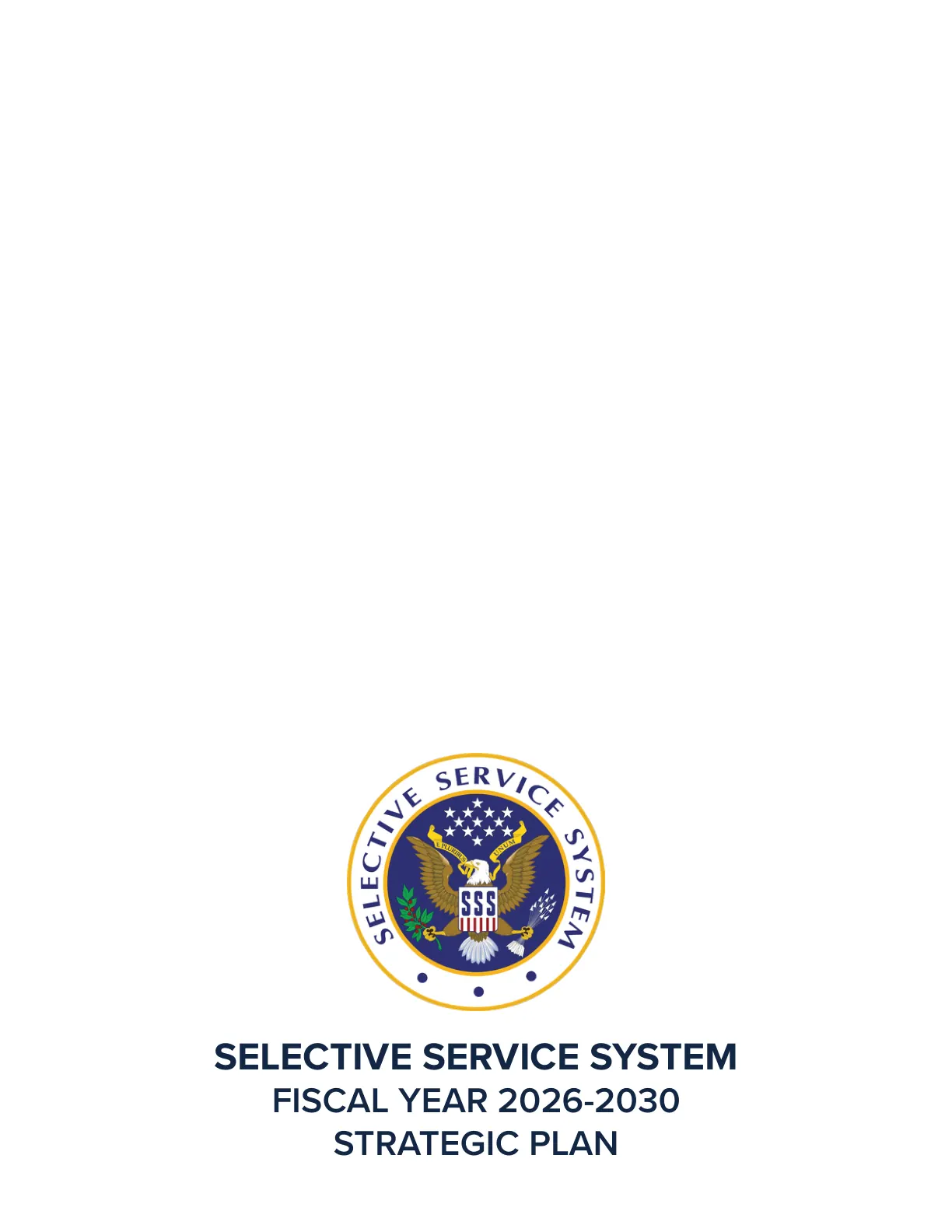 Back cover of the Selective Service System FY 2026-2030 Strategic Plan